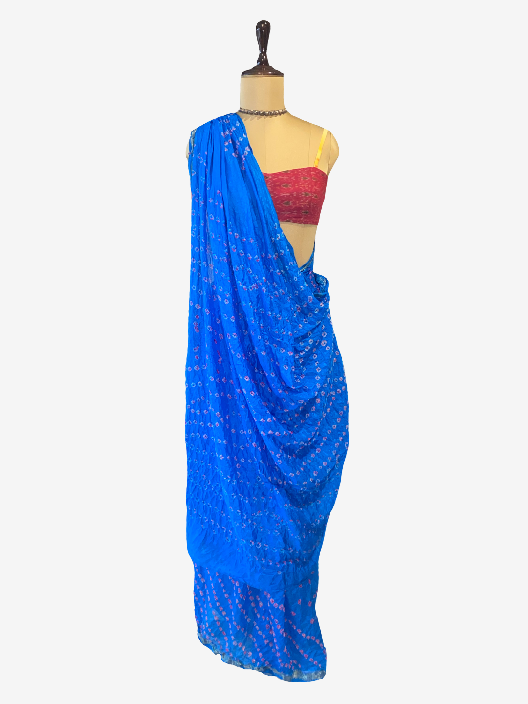 Electric Ocean Bandhani Saree