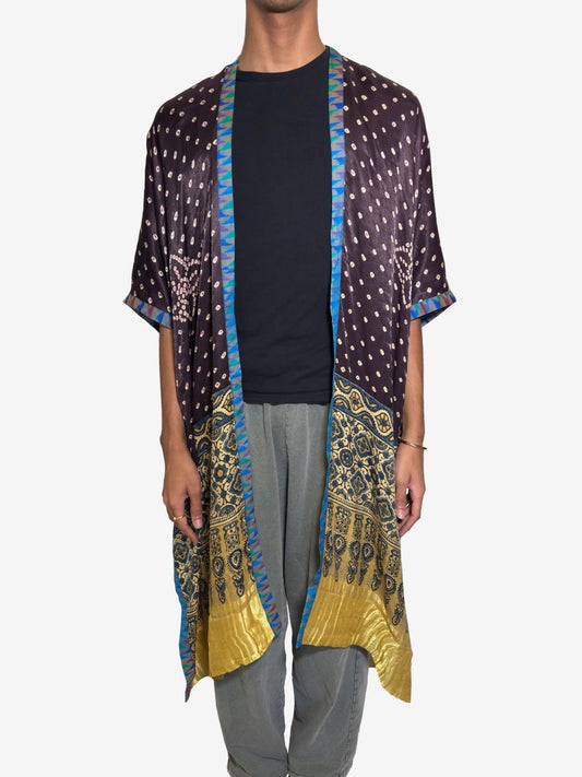 ikat bandhani cape