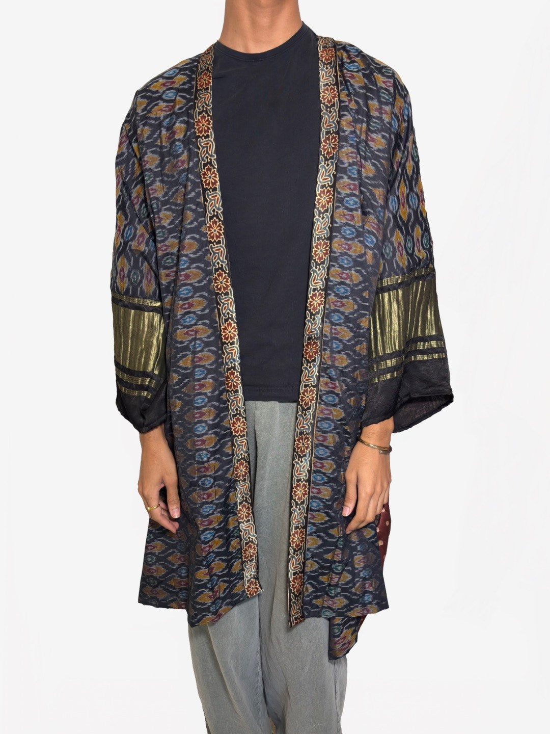 ikat bandhani cape